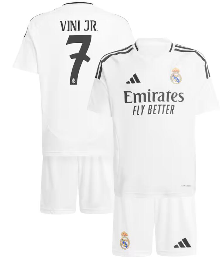 Men Real Madrid Home 7 Vini JR Authentic white Soccer Jersey 2024 25